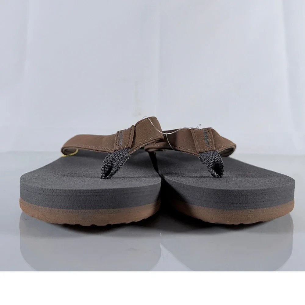 Cobian‎ Boys Draino Jr Flip Flops Brown Charcoal Grey Sandals Size 6/7 NEW